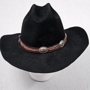 Cowboy Hat Western Express Inc Black Country 7 3/8 100% Wool USA READ DESCRIPTIO